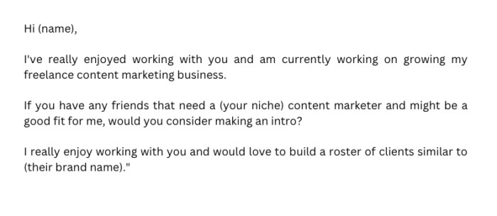 Script to ask your clients for referrals
